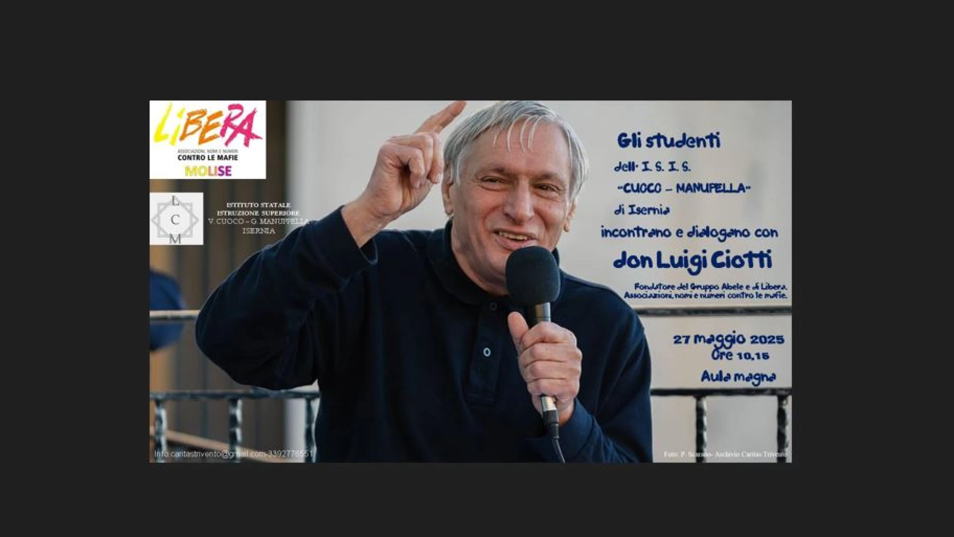 Isernia: gli studenti del Cuoco-Manuppella incontrano Don Luigi Ciotti.